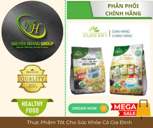 COMBO 2 GÓI -  Ngũ Cốc ít đường XUÂN AN 400g ( 1 Gói Ngũ Cốc Óc Chó Mè Đen & 1 Gói Ngũ Cốc Gạo Lứt Không Đường)