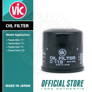 VIC Oil Filter C-118 for Toyota Altis 17- RAV4 A25A-FXS 21- Vios 17- Zenix M20A-FXS 23- Genuine - Made in Japan