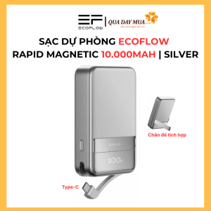 Sạc Dự Phòng EcoFlow RAPID Magnetic 10.000mAh|Silver - Hỗ trợ sạc nhanh - Thiết kế hiện đại