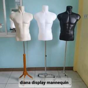MANEKIN BADAN OTOT PRIA 1 SET DENGAN KAKI KAYU / KAKI BESI