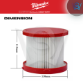 Milwaukee HEPA Filter Replacement for Vacuum Cleaner M18 VC2/ M18 FPOVCL/ M12 FVCL (49-90-1900). 