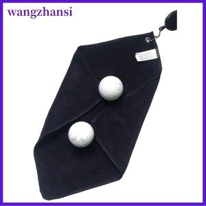 wangzhansi ผ้าเช็ดทำความสะอาดกอล์ฟเปียกและแห้งเหมาะสำหรับนักกอล์ฟผ้าทำความสะอาดพร้อมตะขอพับเก็บได้ง่าย