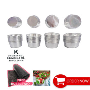 PROMO HARGA ISI 20 PCS - CETAKAN KUE BOLU KUKUS MOTIF BUNTU UKURAN PENDEK BAHAN ALUMUNIUM