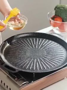 Chảo Đá Nướng Không Dầu Hàn Quốc Size 34cm Chảo Nướng Đa Năng Chống Dính Chống Gỉ Cao Cấp