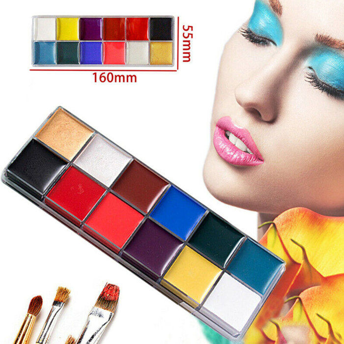 Professional Face Body Paint Oil 12 Colors Safe Facepaint Bodypainting ...