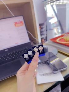 {loại1} Bông tai vuông lớn baguet siêu sáng Kami trang sức sỉ BLV31