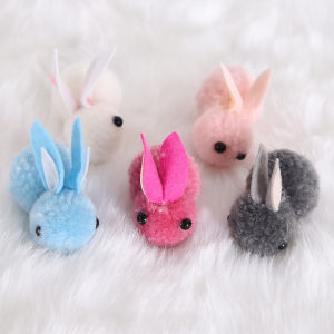 5pcs Easter DIY Bunny Plush Rabbit Useful Mini Bunny Easter Accessories Supplies Blue Pink Grey White Handmade Easter Hare