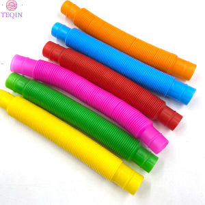 TEQIN Children Vent Decompression Toy Colored Telescopic Tube Fun Water Pipe For Relieve Stress Birthday Christmas Gift For Girls Boys