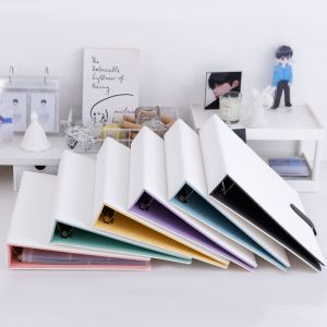 Color Blocking Binder A4 Loose Leaf Photocard Holder D Ring PU Photo Card Collect Book Magnetic Photo Album Korean 포카 바인더2026