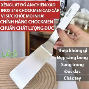 Xẻng lật đồ ăn Chockmen xẻng lật thức ăn inox CAO CẤP xẻng nấu ăn inox xẻng lật bánh lấy bánh pizza xẻng nấu ăn cho bé