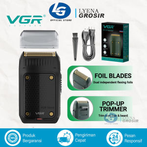 VGR 353 Shaver Elektrik Pemangkas Jenggot Pop-Up Bilah Foil USB Isi Ulang
