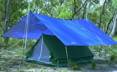 Flysheet Fly Sheet Tebal 3m X 4m Tenda Berteduh Tenda Kemah Waterproof 8 lubang