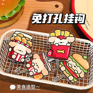 Cute Delicious Hamburger Puppy Hook Acrylic Bathroom Hook Without Holes Strong Hook