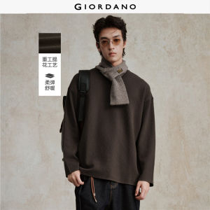 Giordano Men Textured crewneck loose sweater Free Shipping 18055704