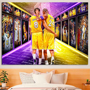 Hantar dari gudang tempatanNBA Basketball star Bryants room background wall hanging cloth decorative cloth dormitory tapestry bedroom headboard cloth