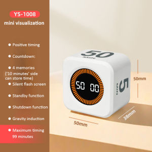 [Xin Ngó ]Visual Timer Productivity Cube Timer Gravity Sensor Flipping LED Display 4Preset Time Dual Modes Kids Time Management Countdown Timer