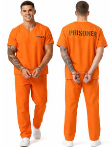 Bộ trang phục nhập vai tù nhân màu cam Halloween cosplay Trang phục biểu diễn người lớn chủ đề tù nhân