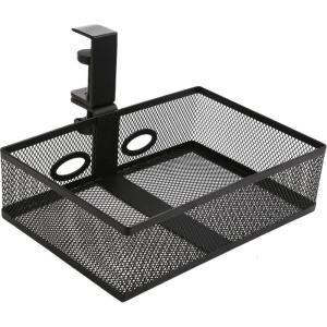 360 Degree Rotating Under Desk Storage Organizer Large Capacity Drawer Office Supplies Holder Metal Wire Basket