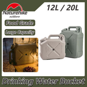Naturehike Glamping Drinking Water Bucket 12L/20L Portable Water Storage Bucket PE Food Grade Camping Picnic Water Pot With Faucet Ling Mu