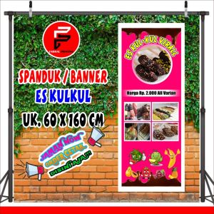 Banner Es Kul kul / Spanduk Es Kul kul / Banner Minuman UKuran 60 x 160 cm
