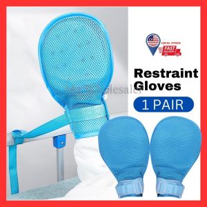 LOCAL STOCK Dementia Restraint Gloves 2PCS Control Mitts Safety Hand Glove Restraint Mitts Gloves to Prevent Scratching for adults