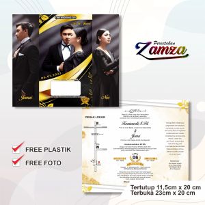 (50 pcs) Undangan Pernikahan Lipat 2 Simpel (Lipat O)