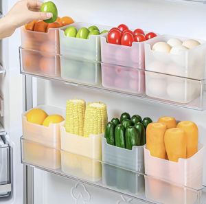 Refrigerator side door storage box portable multi-functional classification Vegetable Fruit snacks Egg Frozen Organizer