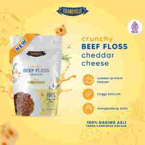 Grandville Abon Crunchy - Abon Cipung | Sapi Ori & Spicy - Tanpa Pengawet & Msg (Tahan Lama)