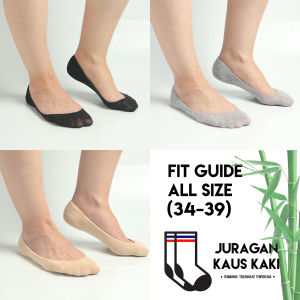 Kaos Kaki pendek hidden wanita flat shoes low serat bambu arang