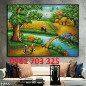 Tranh gạch 3d cảnh làng quê