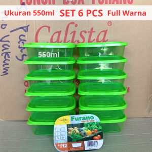 Toples Set 550ml Calista Furano Premium Full Warna Kontainer Makanan Tempat Penyimpanan Makanan Wadah Makan Kotak Penyimpanan Dapur Set Food Preparation Set