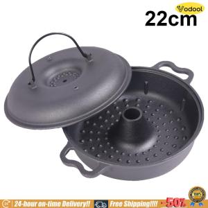 [VOS] Iron Roasted Sweet Potato Pan W/Lid Garlic Roaster Garlic Baker Baking Pan for Picnic Camping
