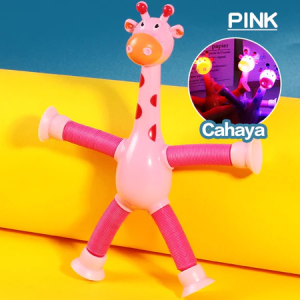 Stretchable Giraffe Toy Kids Educational Cartoon Suction Cup Baby Parent-child Interactive Stress Relief Toy