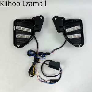 2Pcs LED 12V ABS Car Fog Lamp DRL Daytime Running Light for Toyota Hiace 2014 2015 2016 2017 2018 with Turn Signal