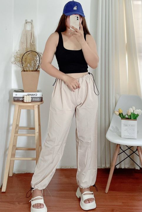 Women Korean Baggy Pants Soft Blond