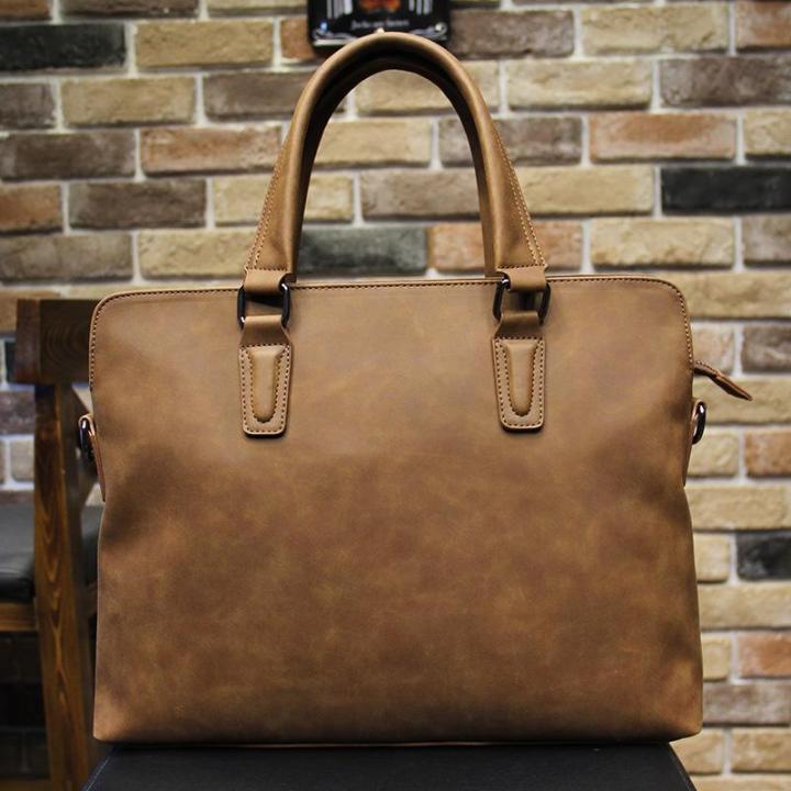Men Briefcase Office bag Fashion Vintage Handbag Simple Laptop bag