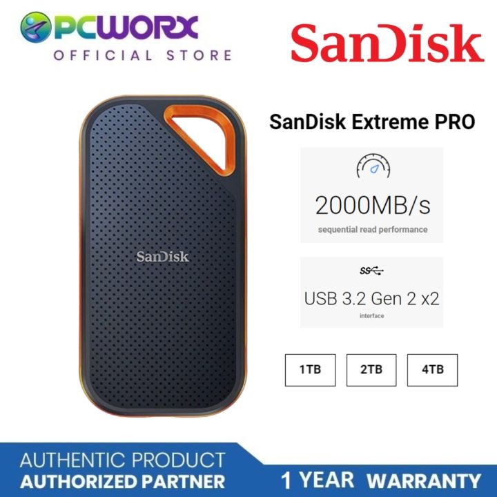 SanDisk SDSSDE81 G25 Extreme Pro Portable USB 3.2 SSD | 1TB, 2TB, 4TB | SanDisk Portable SSD | SanDisk External SSD - SanDisk 2TB Portable SSD | SSD Solid State Drive