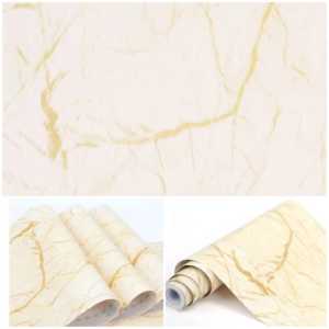 Wallpaper Sticker Dinding Marmer Kombinasi Krem Ukuran 45Cm X 8Meter