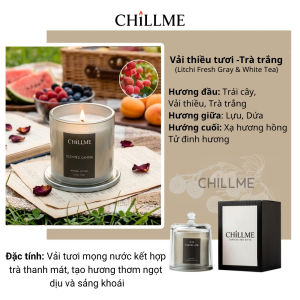Nến thơm phòng Chillme TL sáp đậu nành quà tặng tinh dầu thư giãn decor phòng ngủ phòng khách