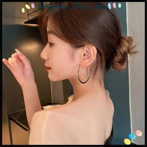 【Jumpping】 ต่างหูแฟชั่นสำหรับเด็กผู้หญิง1คู่ต่างหูแบบห้อยต่างหูวงกลมขนาดใหญ่ต่างหูห่วงสไตล์ฝรั่งเศสระดับไฮเอนด์ของผู้หญิง