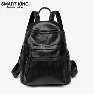 Smart King Ba Lô Mới Cho Nữ Túi Đeo Vai Nữ Thời Trang Đường Phố Bằng Da Bò Thật Túi Xách Nữ Sức Chứa Lớn