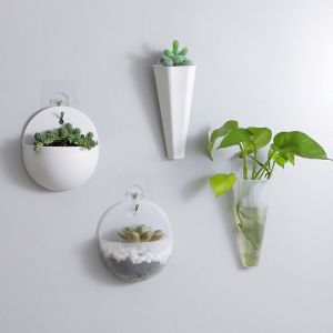 GEMMA Multipurpose Eye-catching Home Accessories Wall-mounted Flower ArrangementVase Wall Crafts Flower Pot Levitating Plant Vase Plant Container Hydroponic Vase