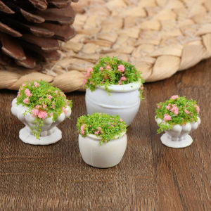 QUANSEN 1:12 Dollhouse Mini Furniture Accessories Mini Green Plant Bonsai Flower Pots