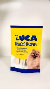 Luca Dog Treats Dental Twists Natural Chewing Dental Hygiene All Breeds Chicken Beef Vegetable Flavors