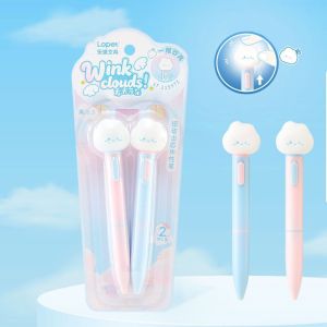 SPARAK 2pcs/set Funny Glow Gel Pens Pocket Size 0.5mm Tip Neutral Pens Creative Black Ink Signature Pens Stress Relief Use