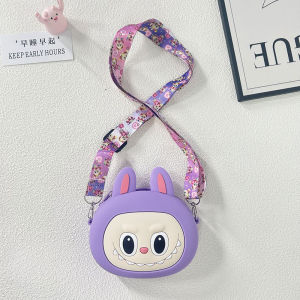 C & K túi Labubu Túi silicone Ví tiền xu túi tiền xu phim hoạt hình labubu trẻ em Túi đeo chéo bé trai bé gái dễ thương Silicone Túi Đeo Vai đồng xu Túi cặp học sinh sinh viên