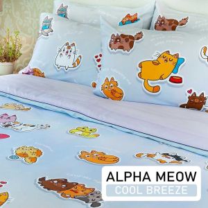 EXOTICA ปลอกผ้านวมถอดซักได้ / ผ้านวมเย็บติด ลาย Alpha Meow ขนาด 100นิ้ว x 90"นิ้ว (เหมาะสำหรับที่นอน 6 ฟุต หรือ 5 ฟุต) / ขนาด 70นิ้ว x 90"นิ้ว (เหมาะสำหรับที่นอน 3.5 ฟุต)