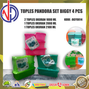 TOPLES PLASTIK SET PANDORA STORAGE FOOD 4 IN 1 /TOPLES BIGGY TEBAL SERBAGUNA /TOPLES LEBARAN TEMPAT KUE FREE PACKING BUBBLE WRAP VD