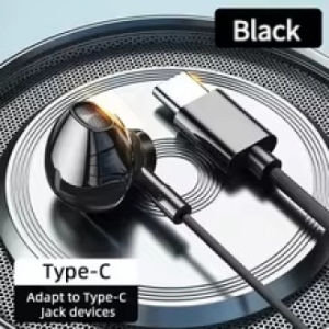 Type C Wired Earphone HiFi Stereo with Mic in Ear Earphones Volume Control Noise Cancelling Wired Headset Phone/tablet/laptop