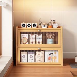 Muji Style Bamboo cabinet coffee table storage cabinet living room dining table multifunctional storage rack